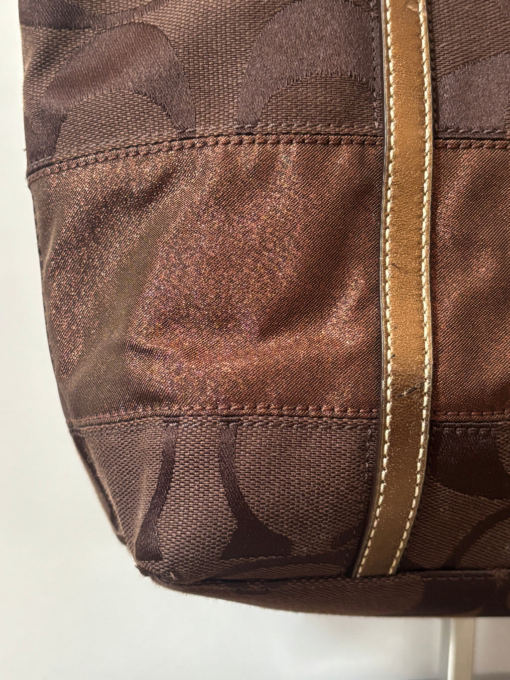 Vintage Coach Brown Signature Tote Bag | 11098