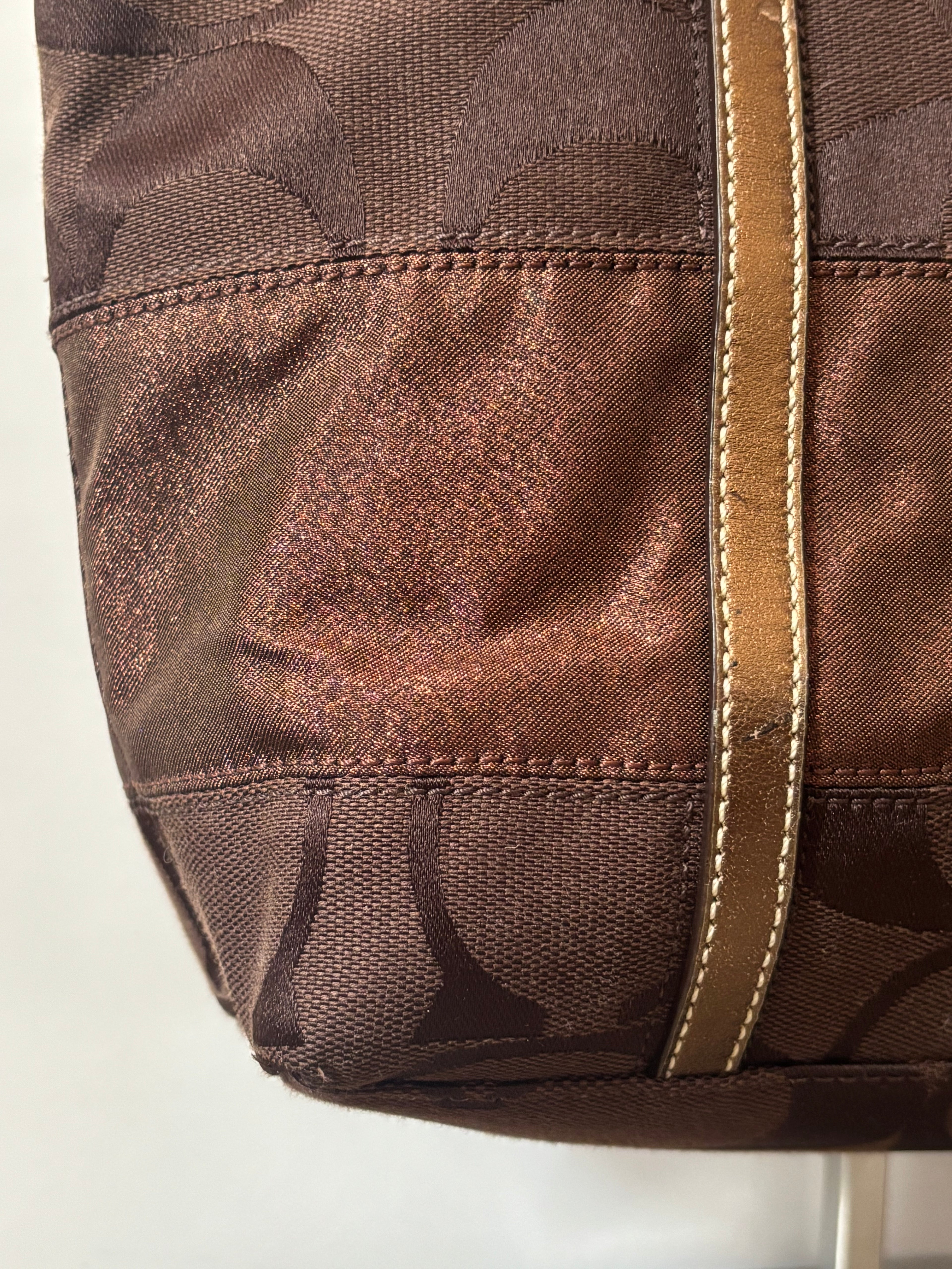 Vintage Coach Brown Signature Tote Bag | 11098