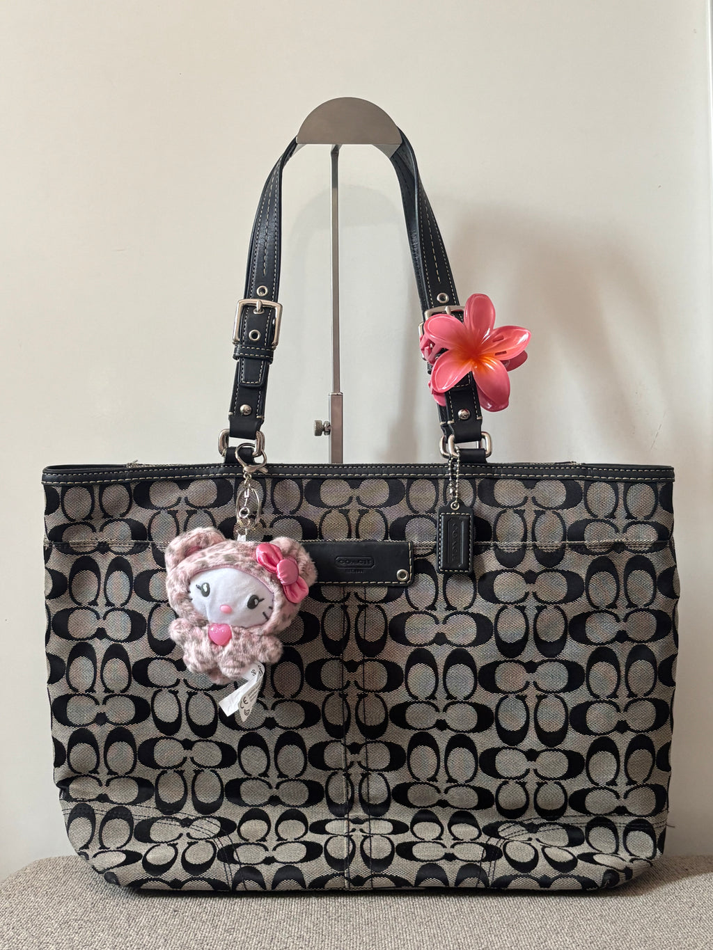 Vintage Coach Black Signature Tote Bag | 13063