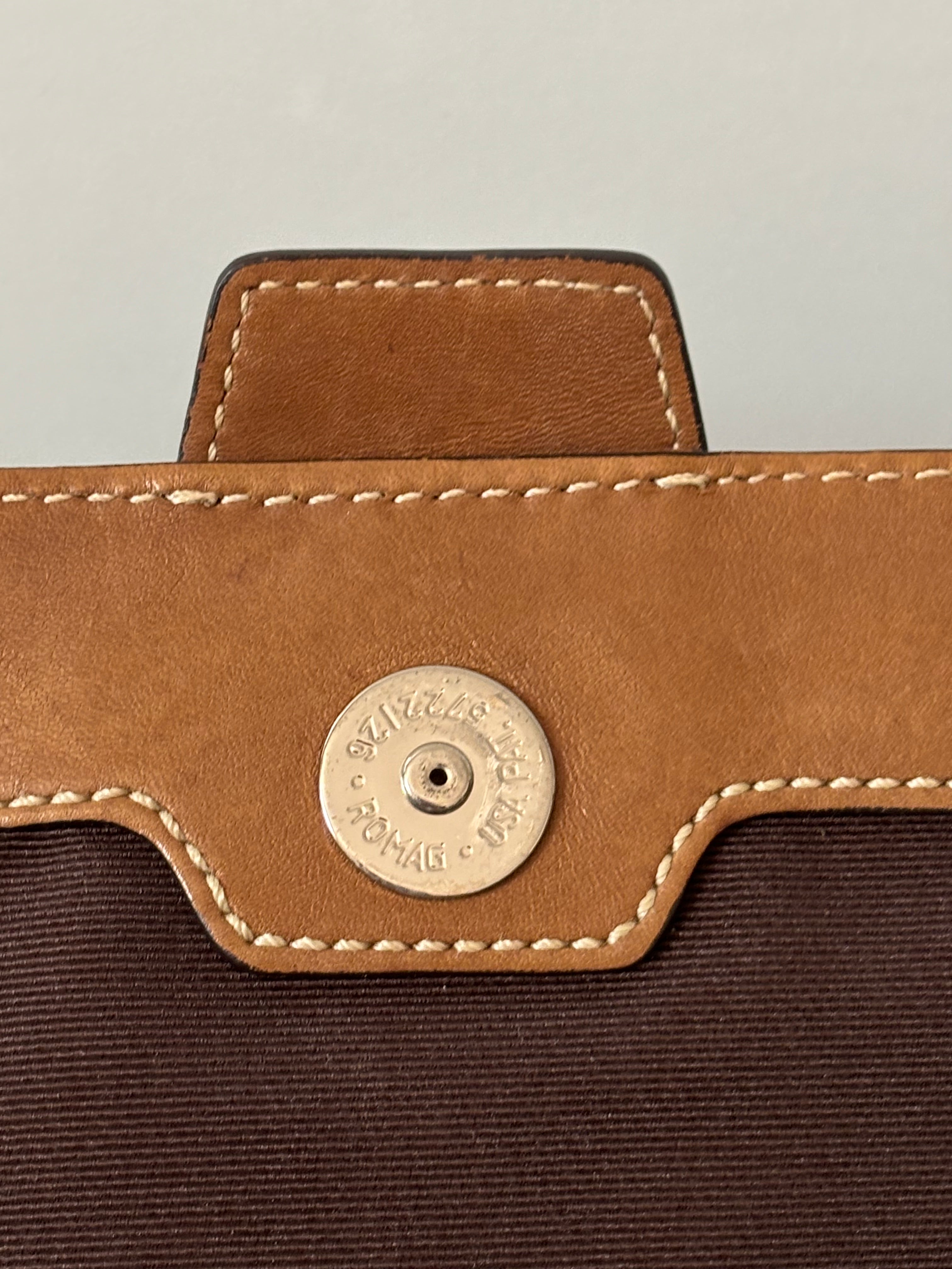 Vintage Coach Mini Brown Signature Canvas and Leather Shoulder Bag | 7075