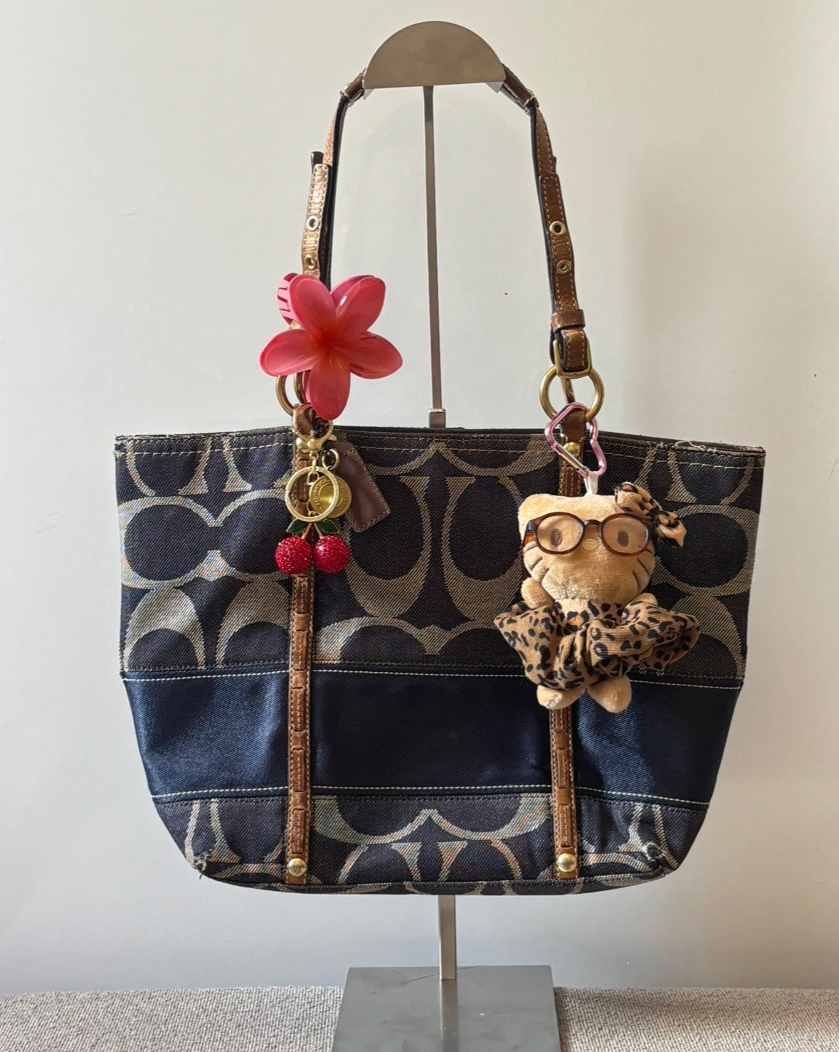 Coach Signature Denim Tote With Leather Part | 11179