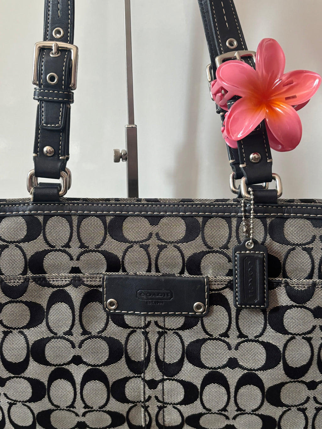 Vintage Coach Black Signature Tote Bag | 13063