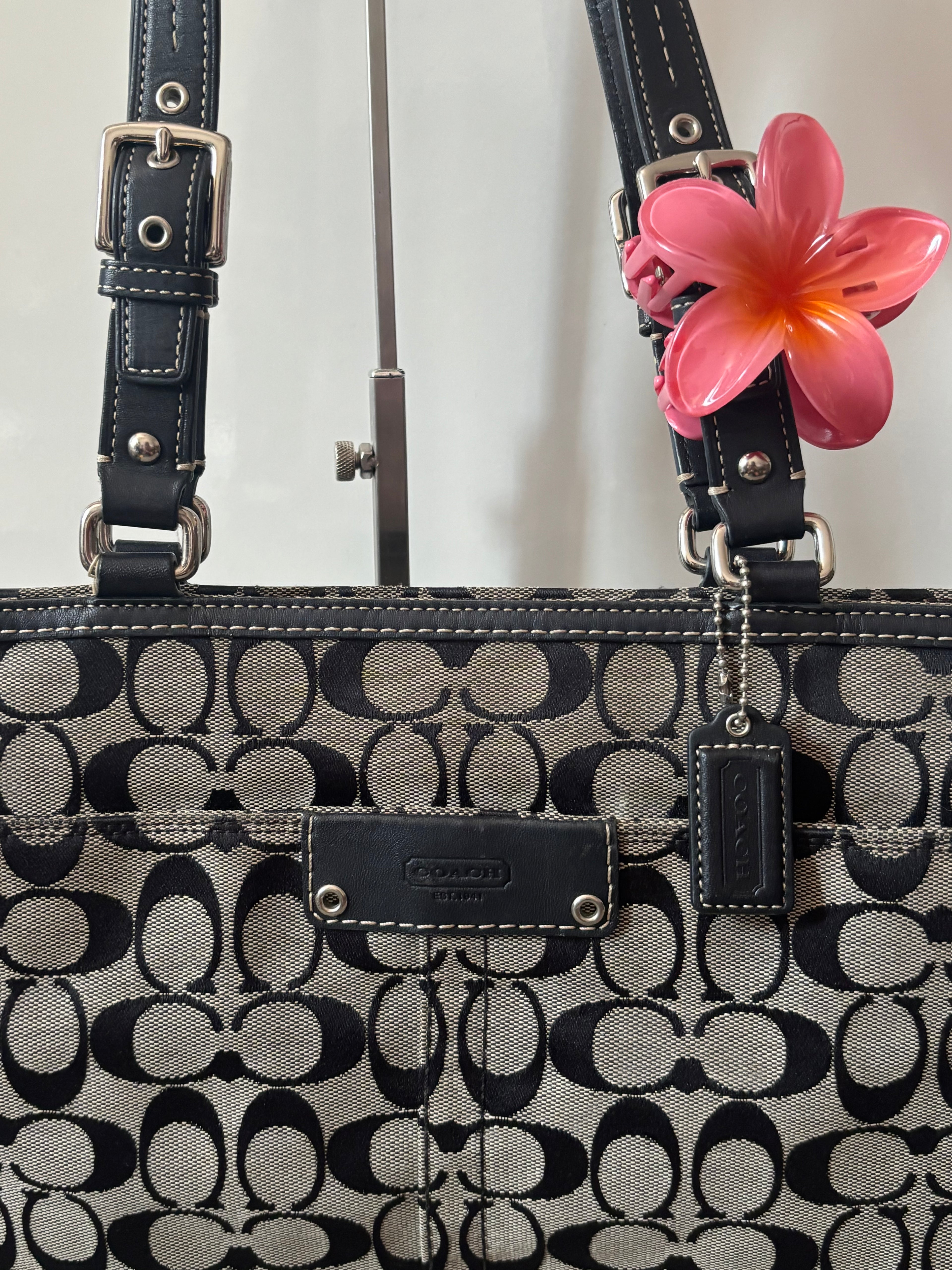 Vintage Coach Black Signature Tote Bag | 13063
