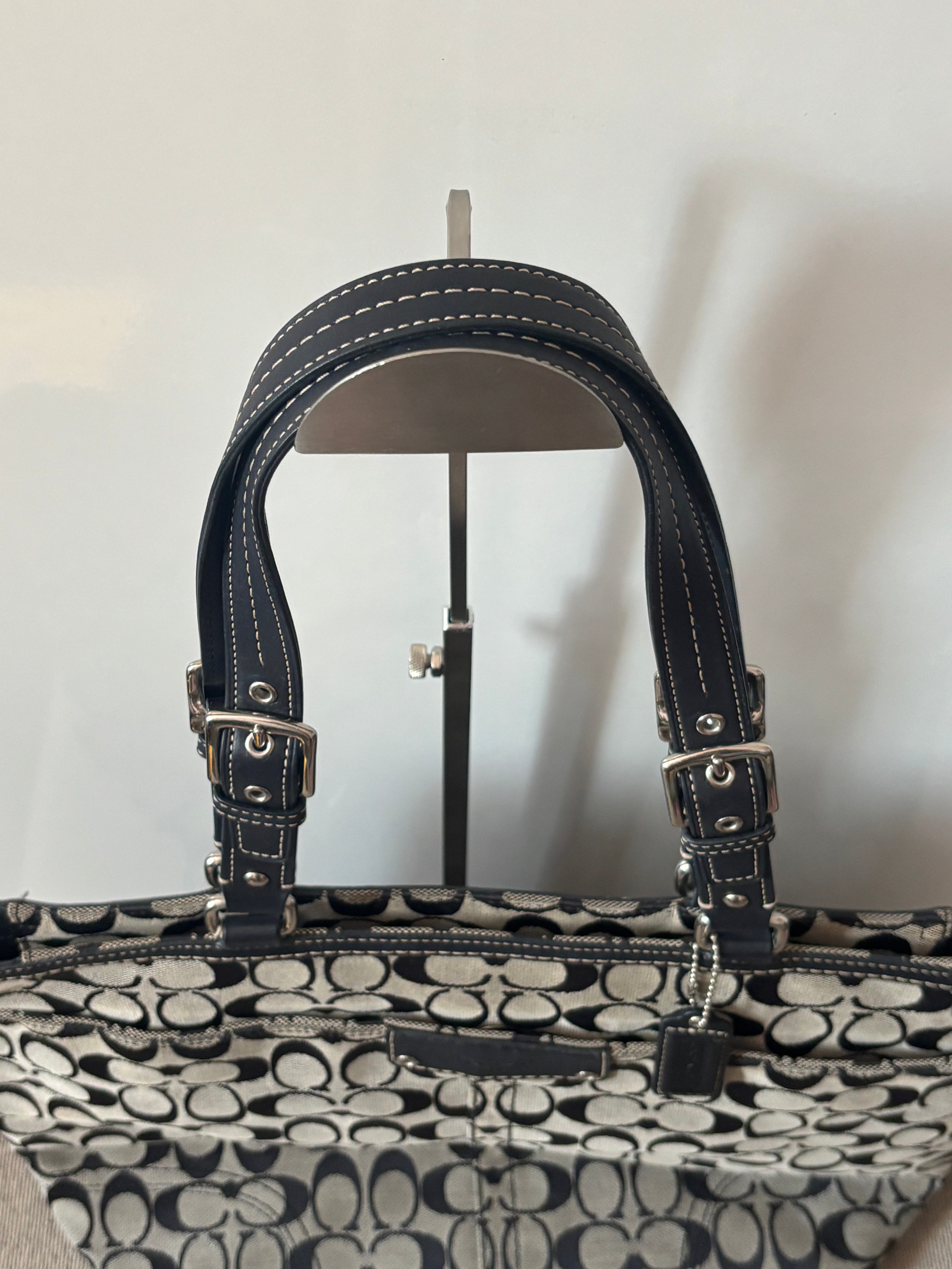 Vintage Coach Black Signature Tote Bag | 13063