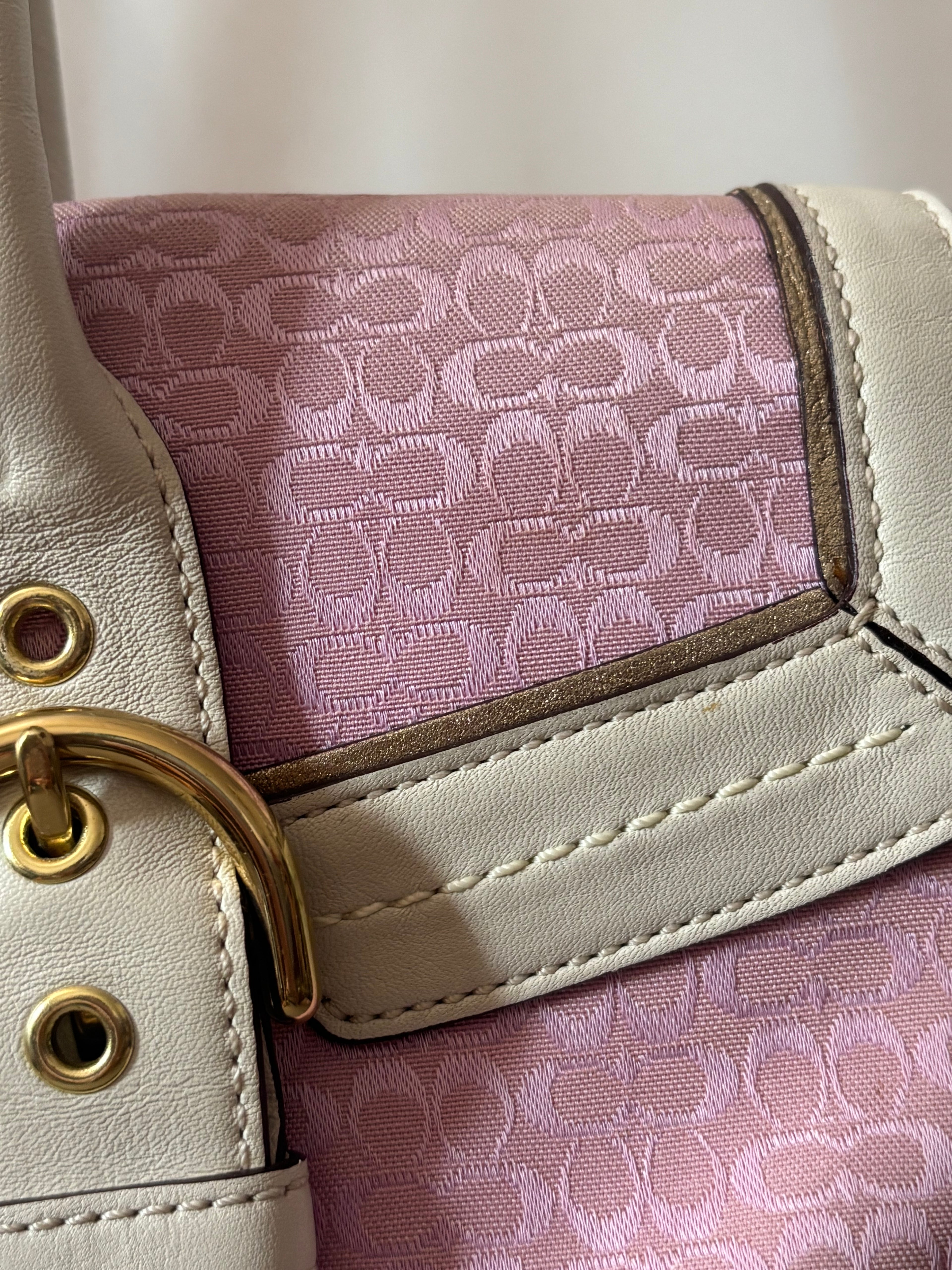 Rare Vintage Coach Pink Signature Satchel | 1458