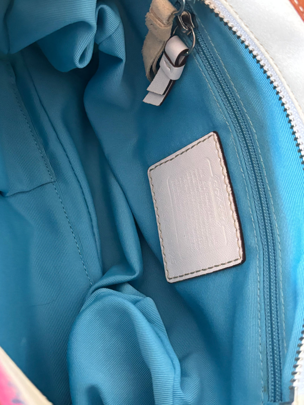 Coach Hampton Mini Multicolor Pastel Stripe Tote Bag | 10025