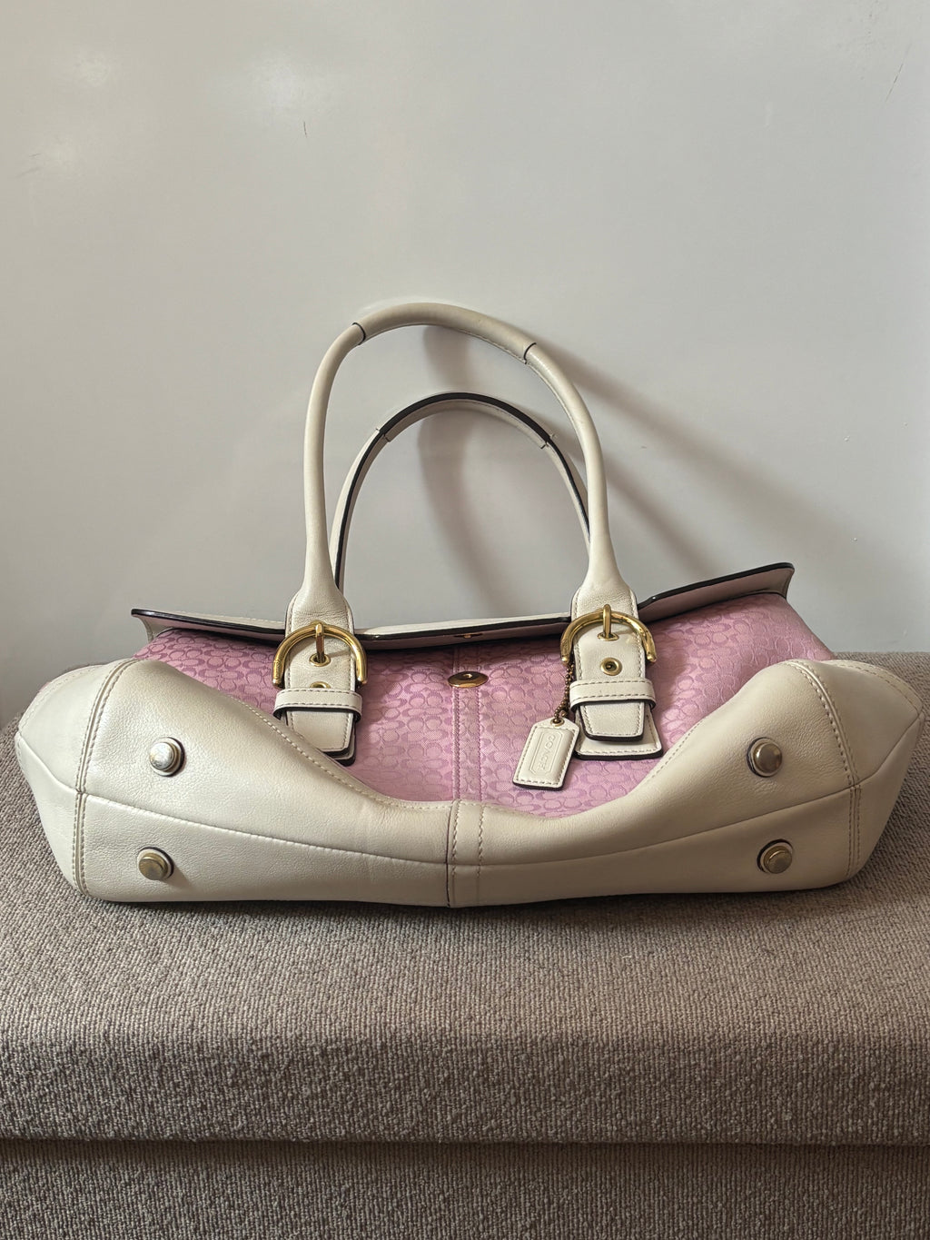 Rare Vintage Coach Pink Signature Satchel | 1458