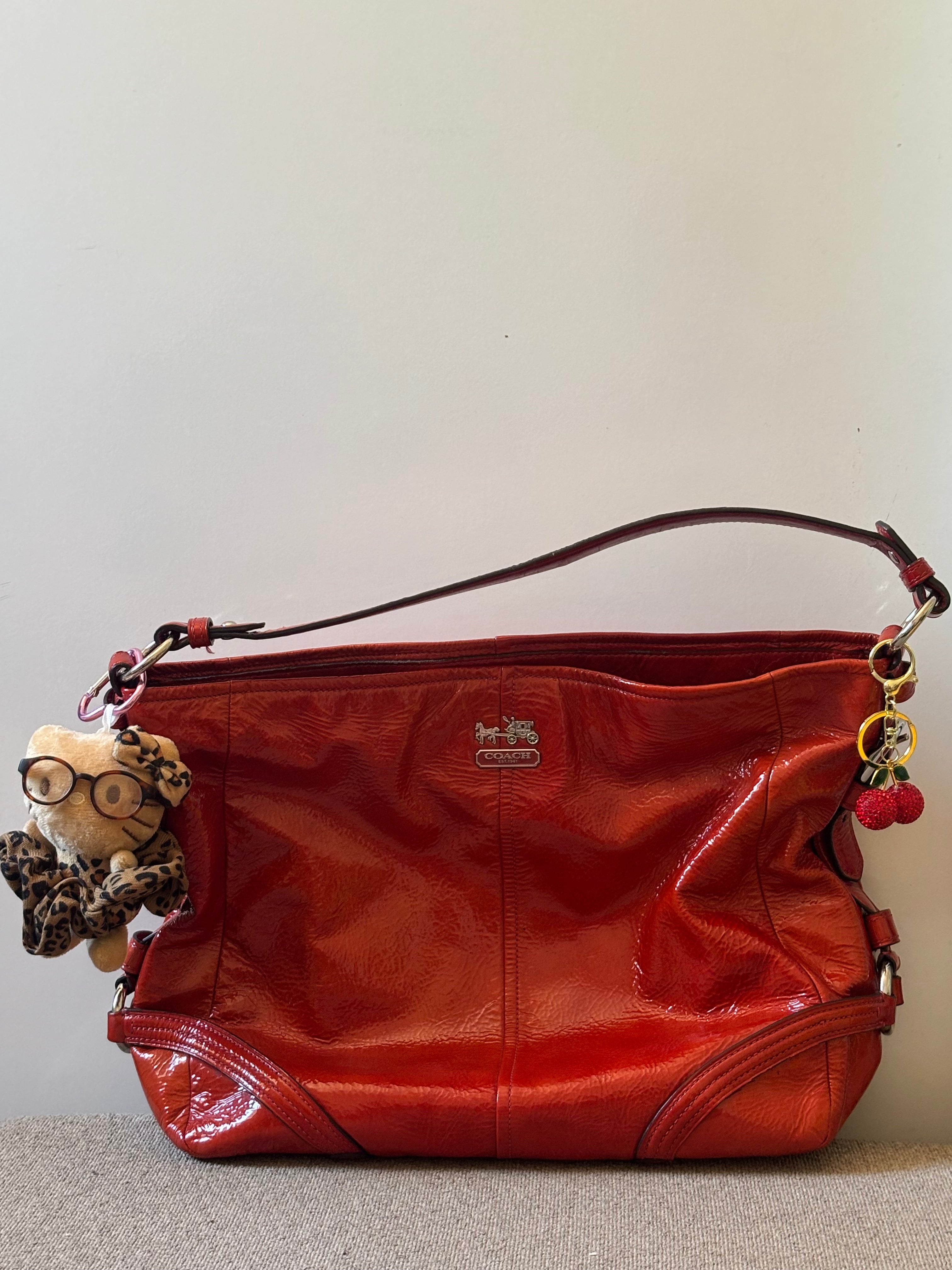 Coach Hobo Bag aus rotem Lackleder Schultertasche | 18959