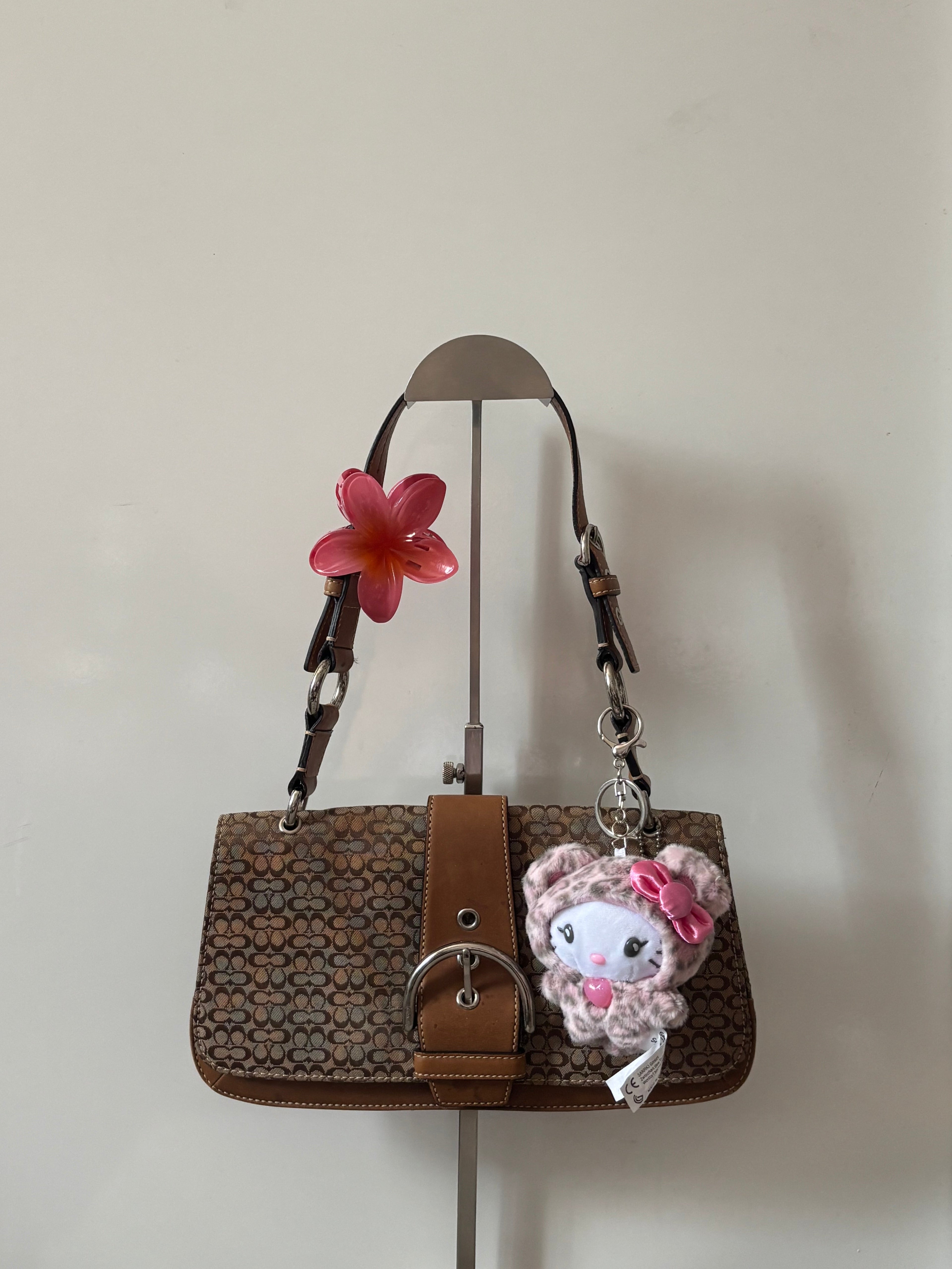 Vintage Coach Mini Brown Signature Canvas and Leather Shoulder Bag | 7075