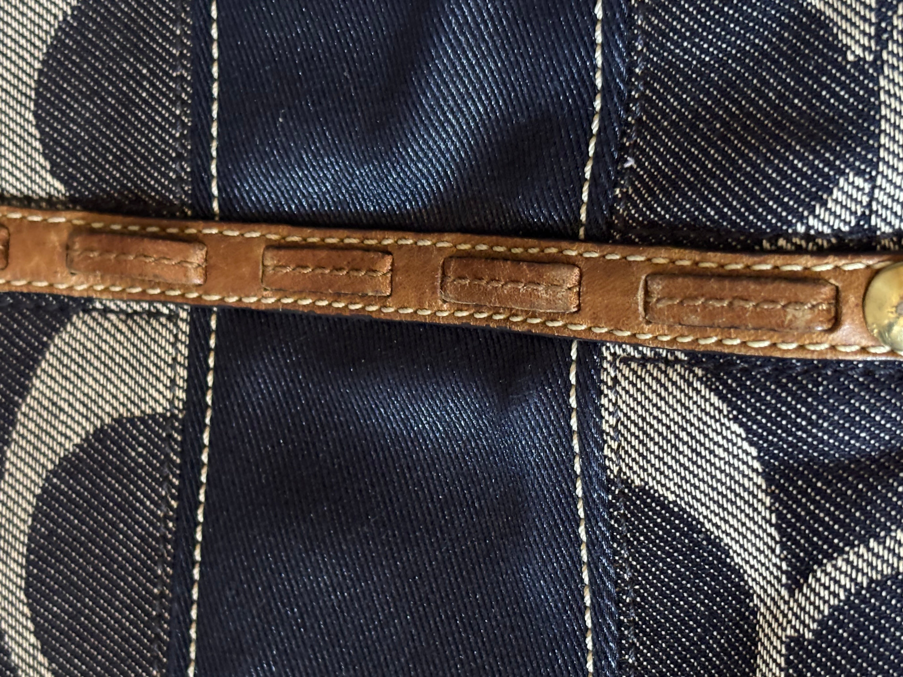 Coach Signature Denim Tote With Leather Part | 11179