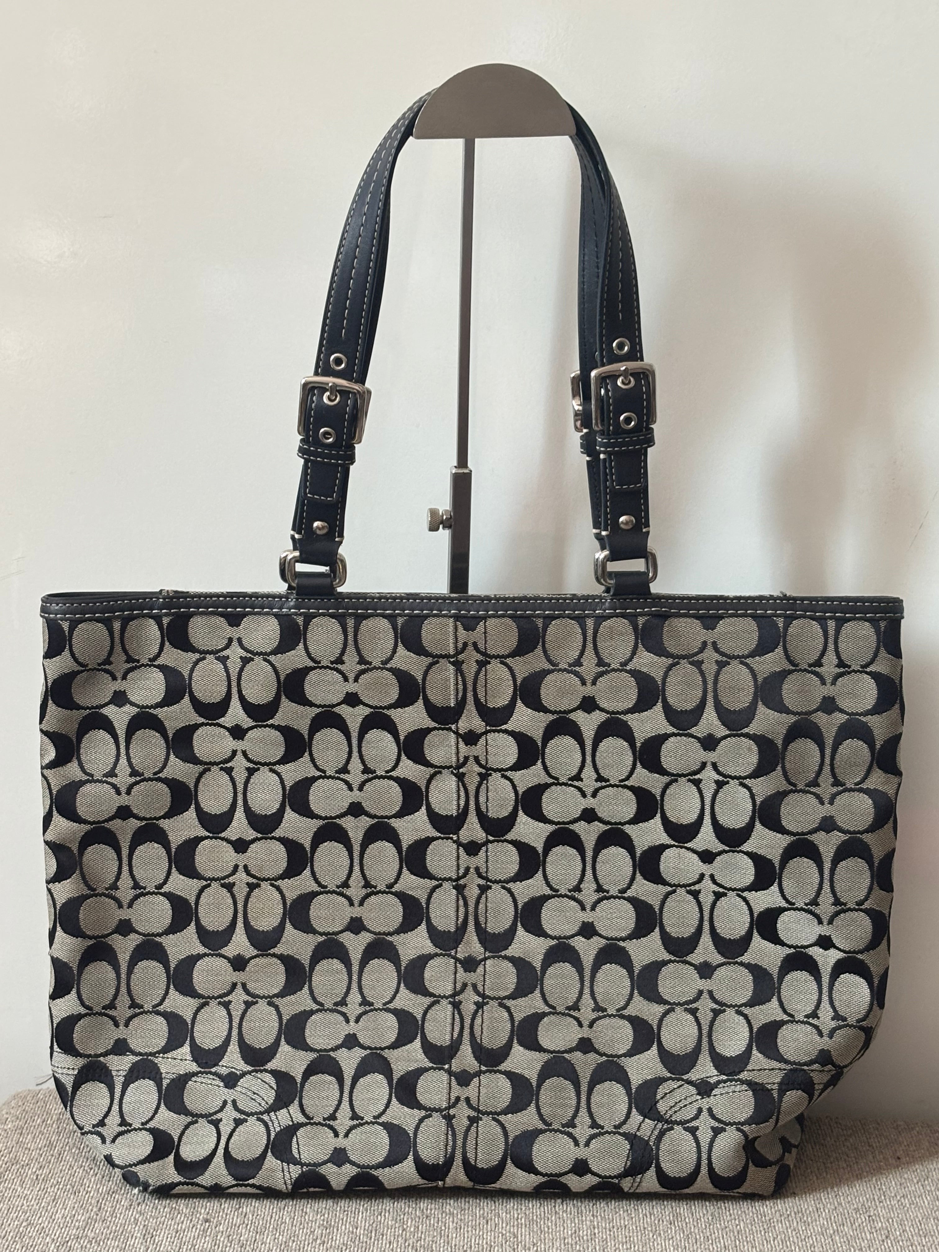 Vintage Coach Black Signature Tote Bag | 13063