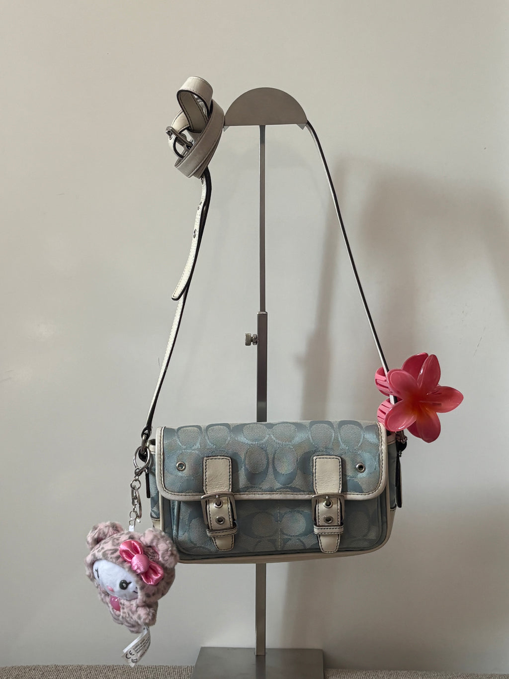 Rare Vintage Coach Blue Signature Crossbody Bag | 6844
