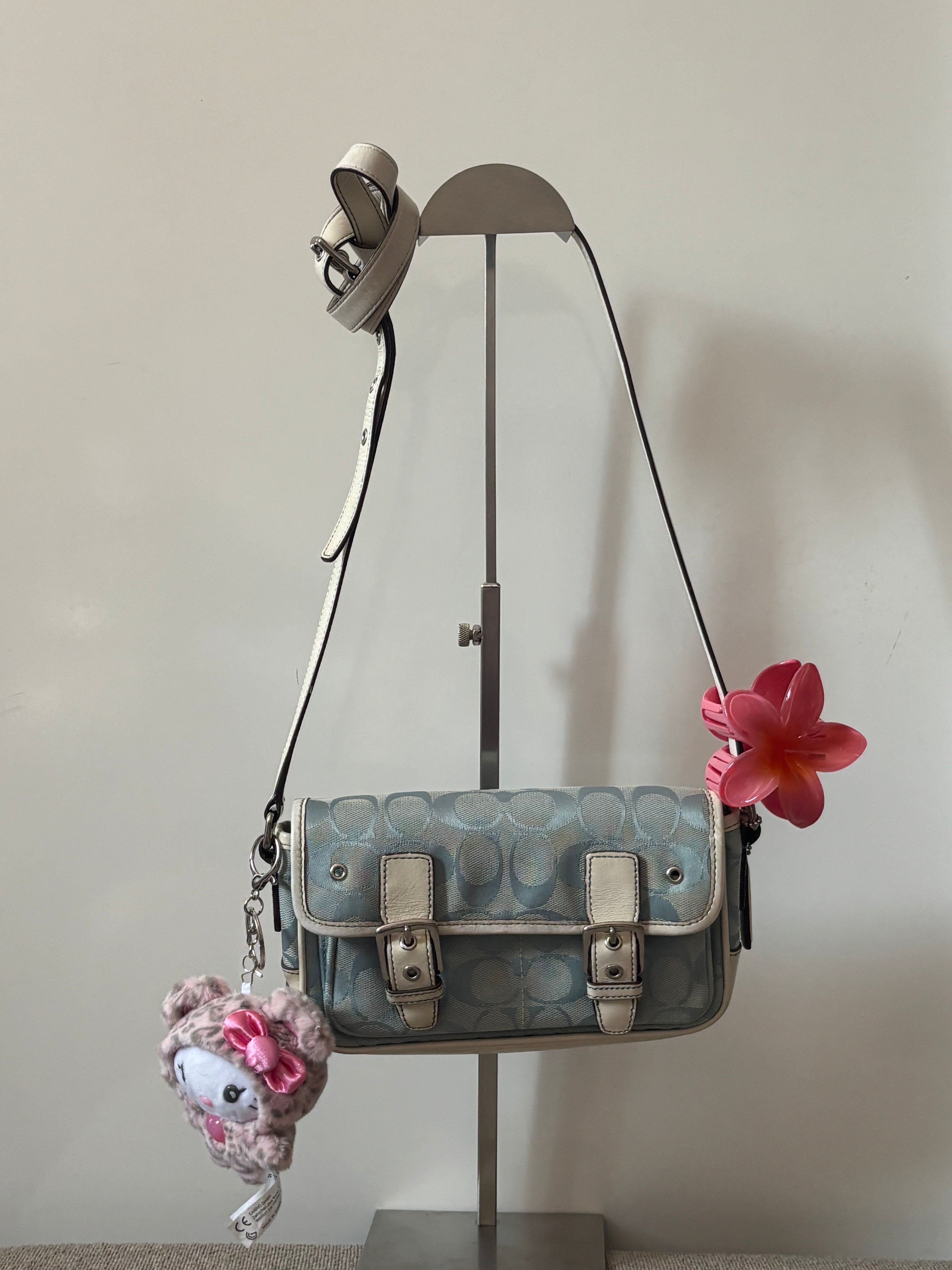 Rare Vintage Coach Blue Signature Crossbody Bag | 6844