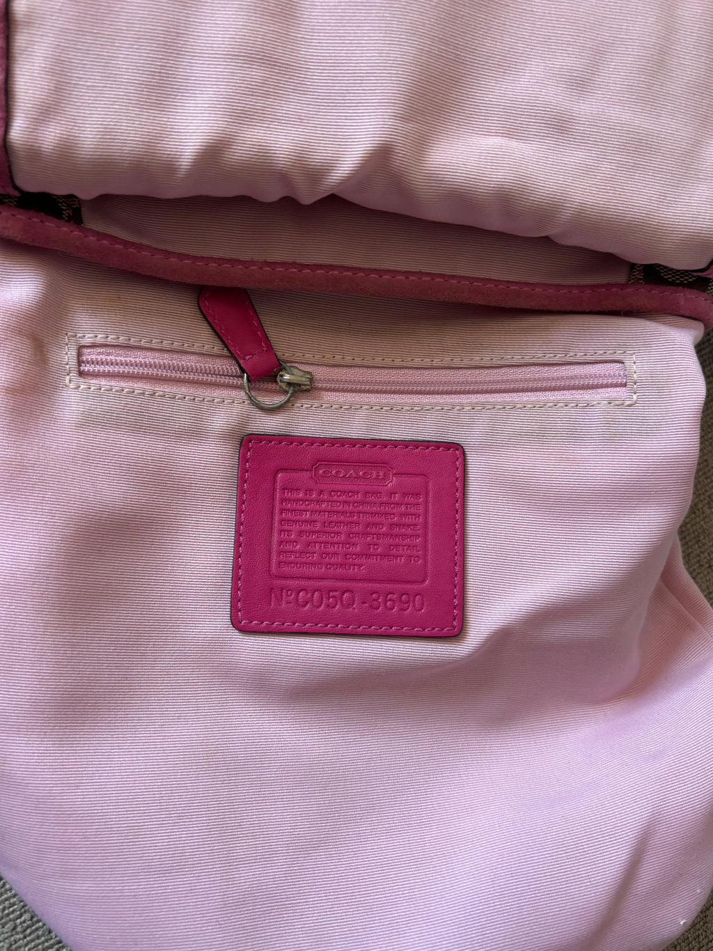 Vintage Coach Pink Patchwork Buckle Crossbody Bag 3690