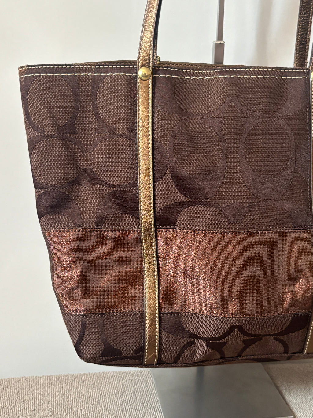 Vintage Coach Brown Signature Tote Bag | 11098
