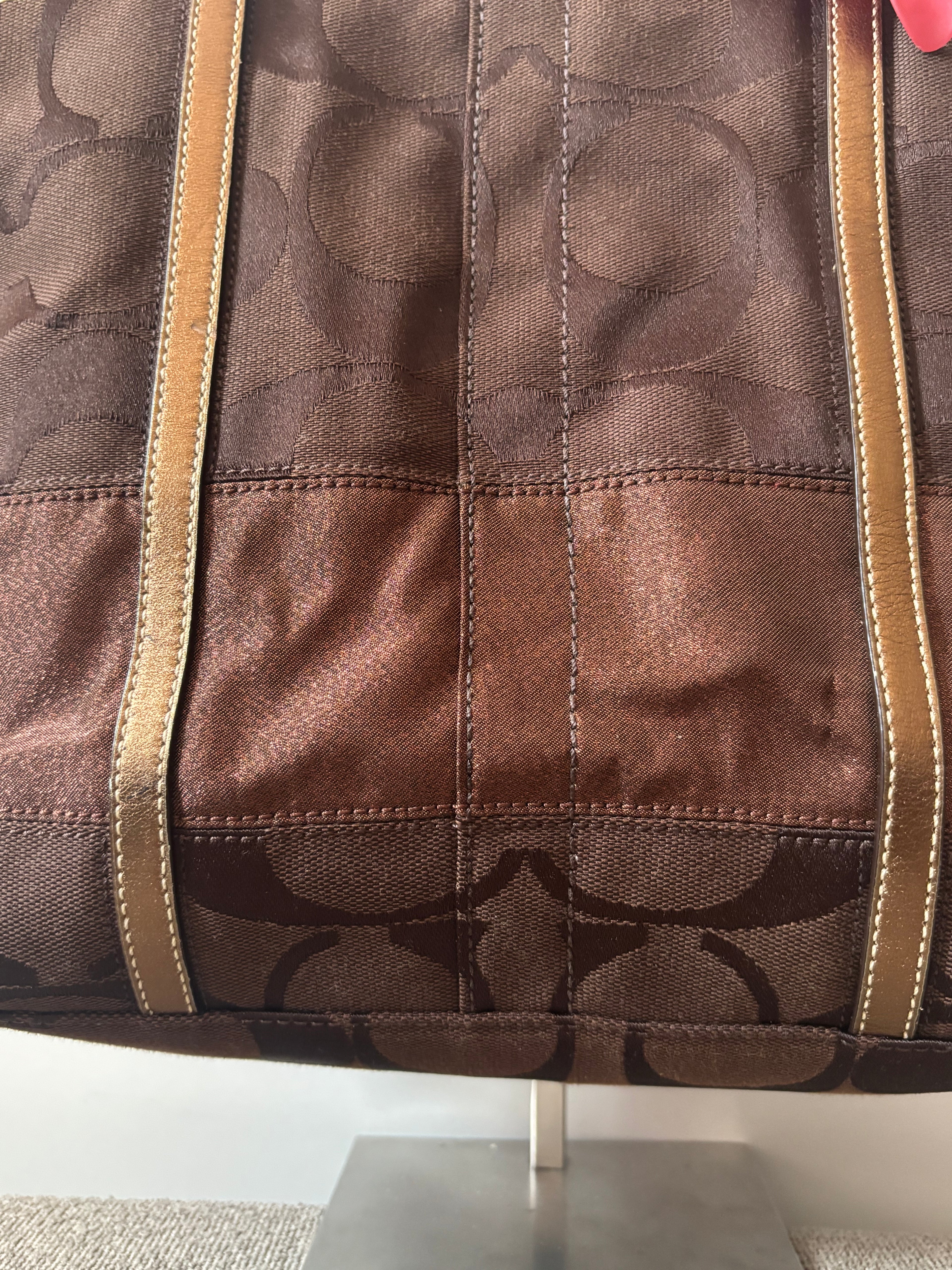 Vintage Coach Brown Signature Tote Bag | 11098