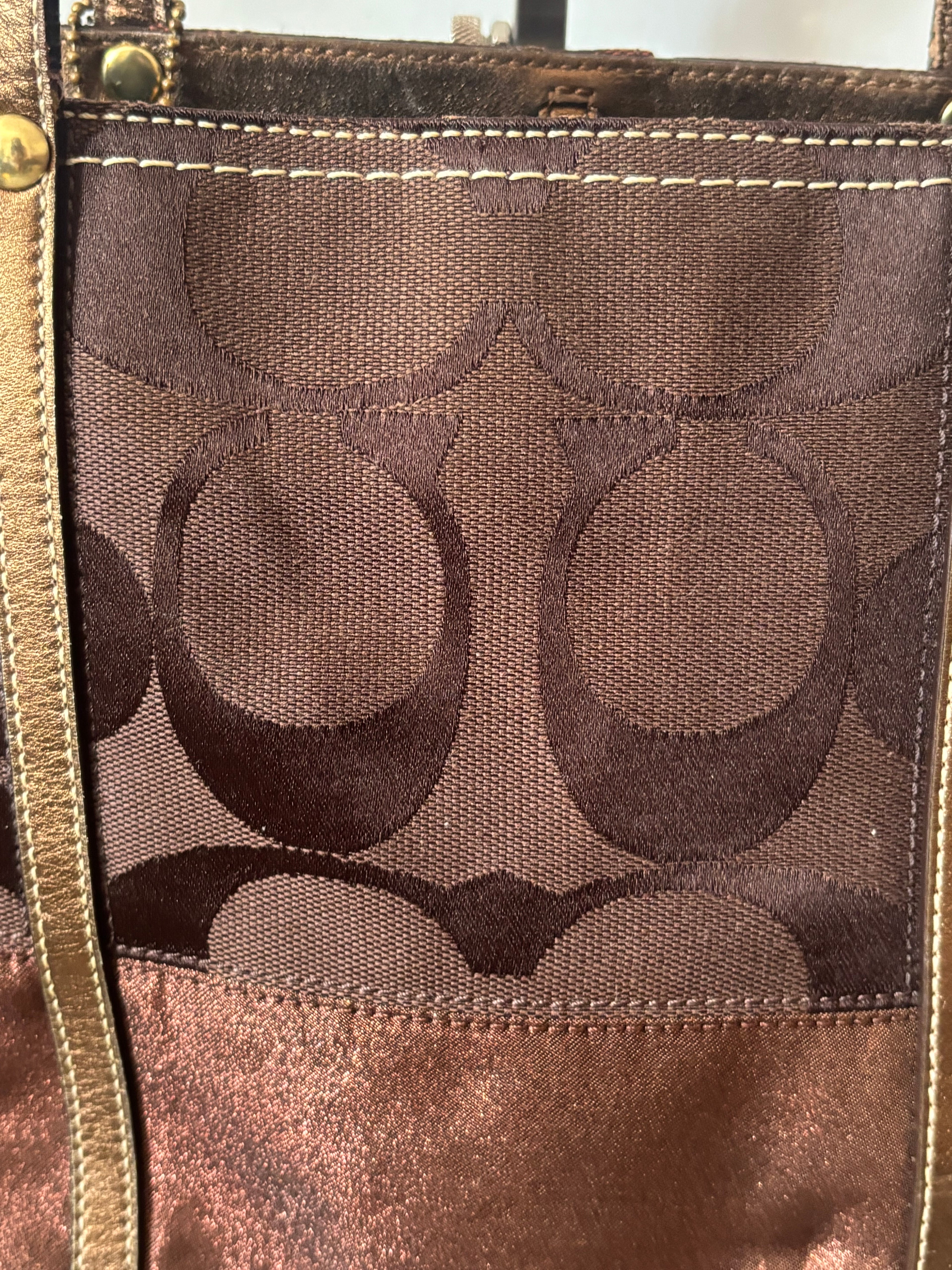 Vintage Coach Brown Signature Tote Bag | 11098