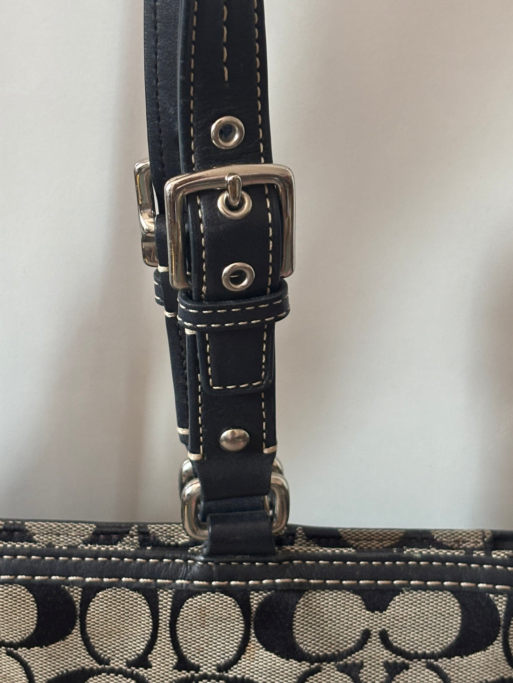 Vintage Coach Black Signature Tote Bag | 13063