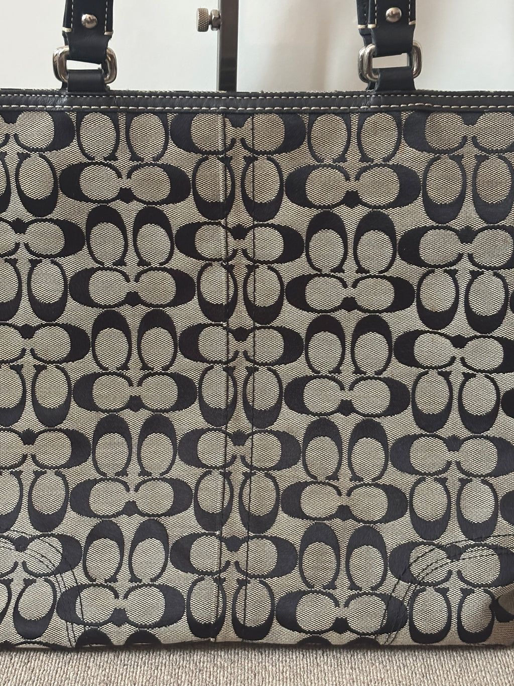 Vintage Coach Black Signature Tote Bag | 13063