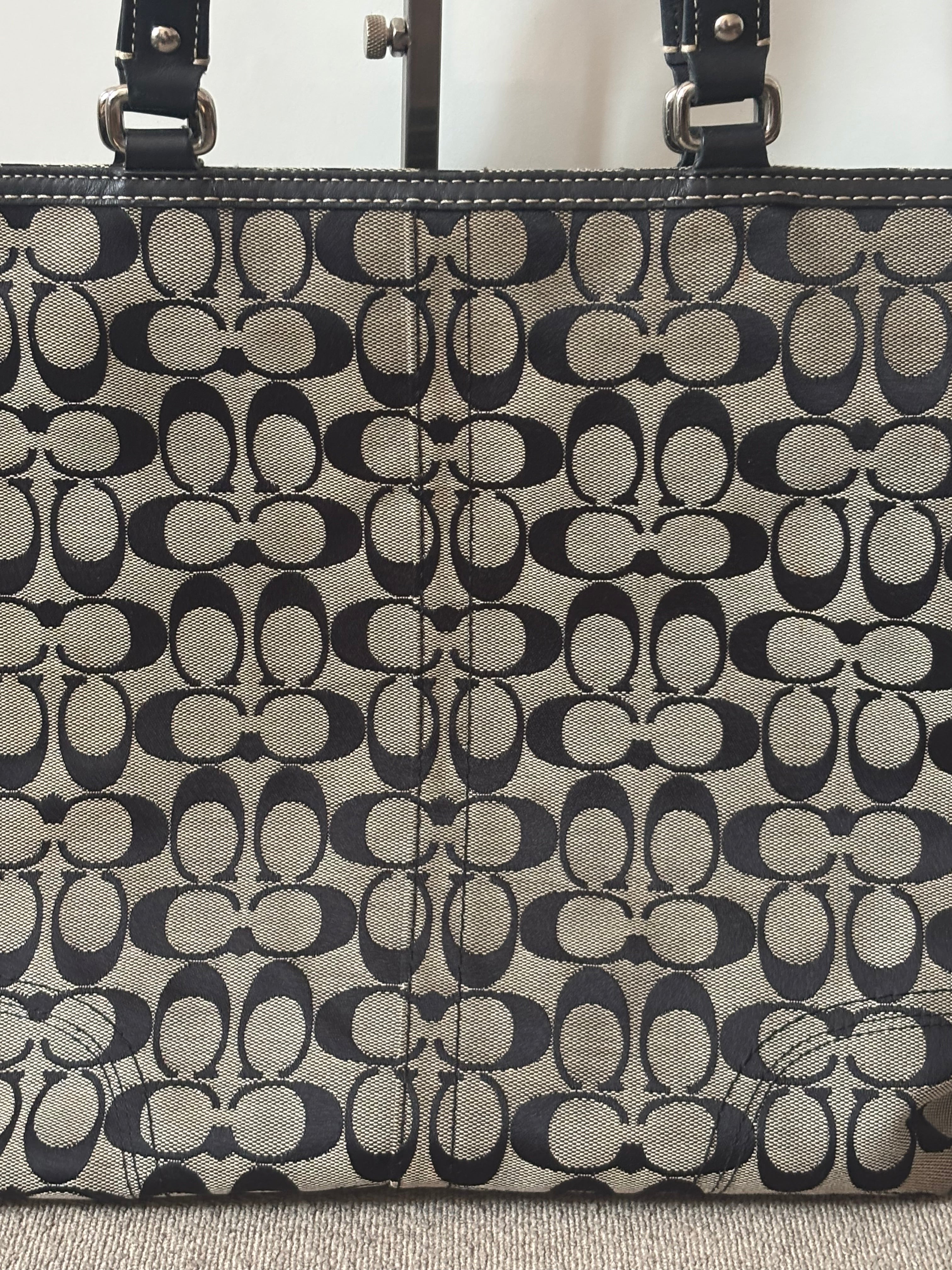 Vintage Coach Black Signature Tote Bag | 13063