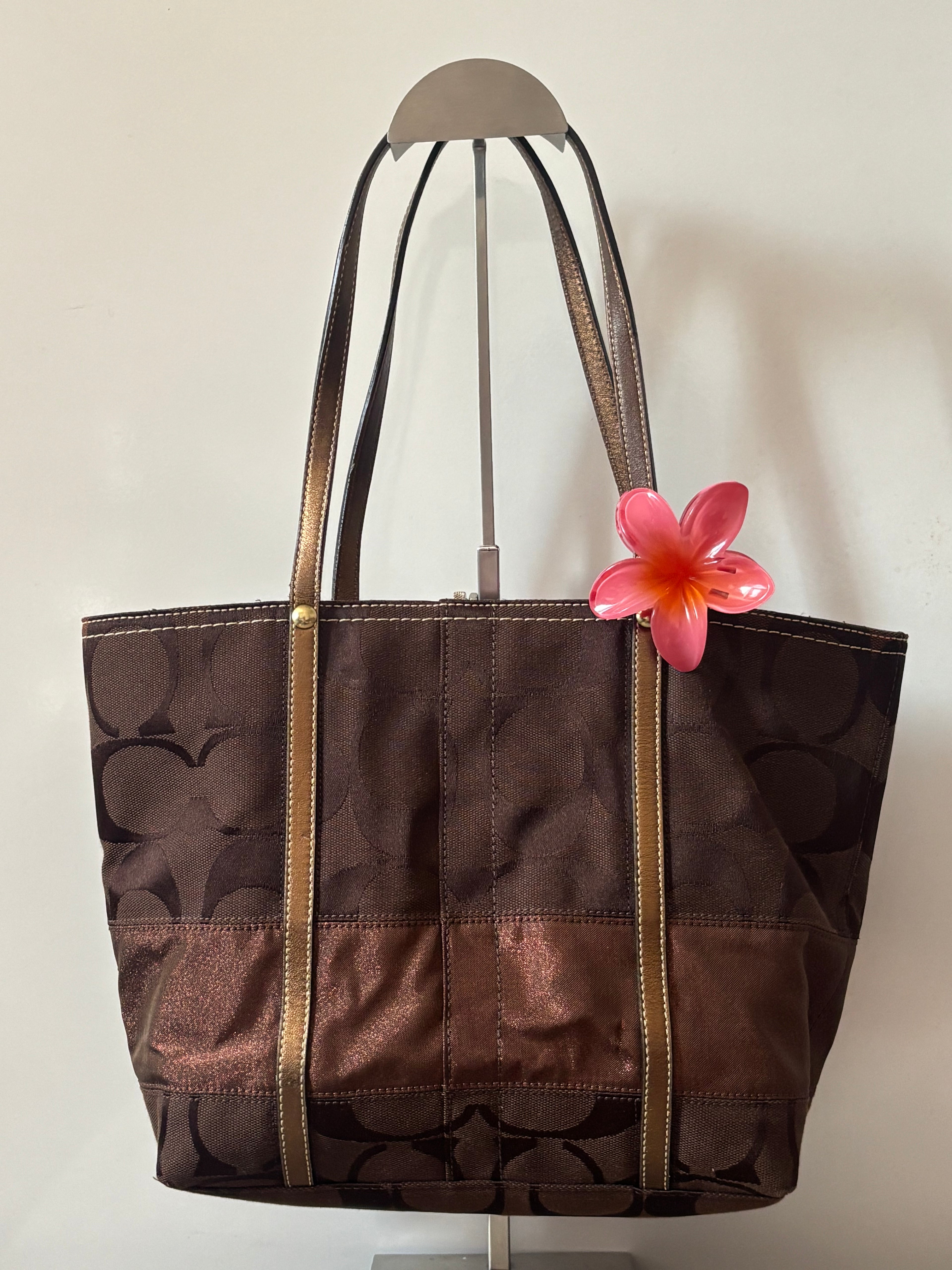 Vintage Coach Brown Signature Tote Bag | 11098