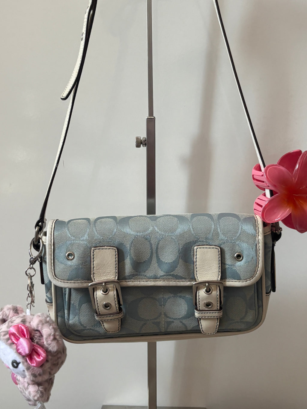 Rare Vintage Coach Blue Signature Crossbody Bag | 6844