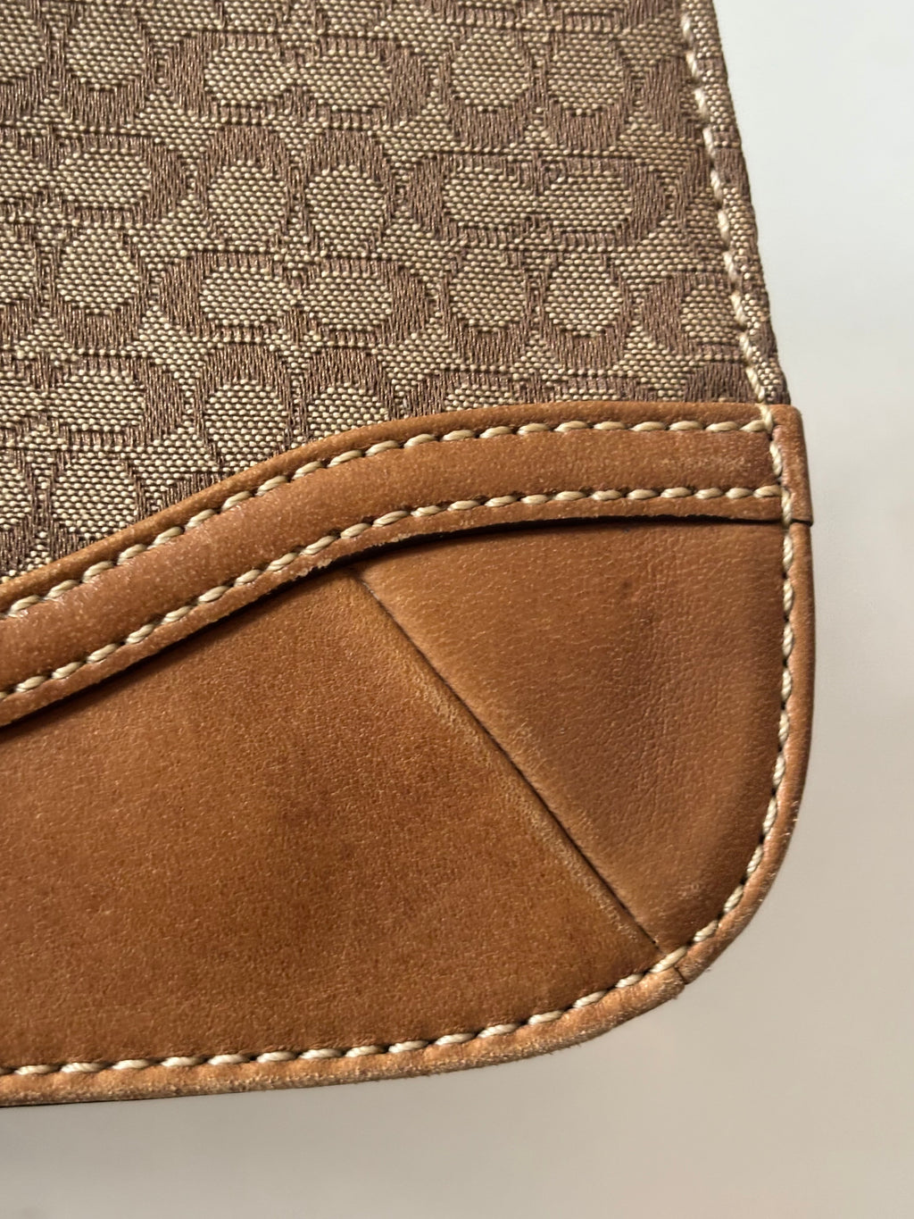 Vintage Coach Mini Brown Signature Canvas and Leather Shoulder Bag | 7075