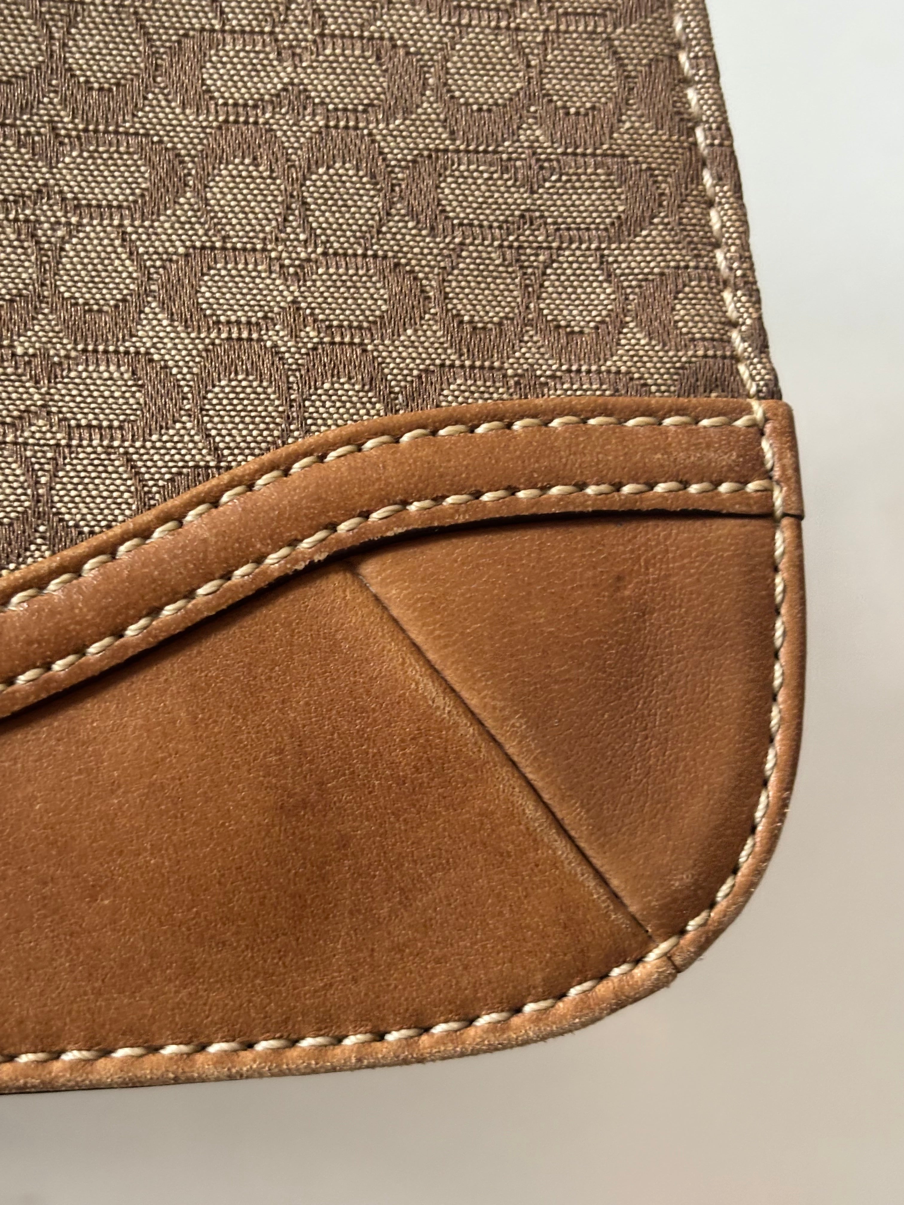 Vintage Coach Mini Brown Signature Canvas and Leather Shoulder Bag | 7075
