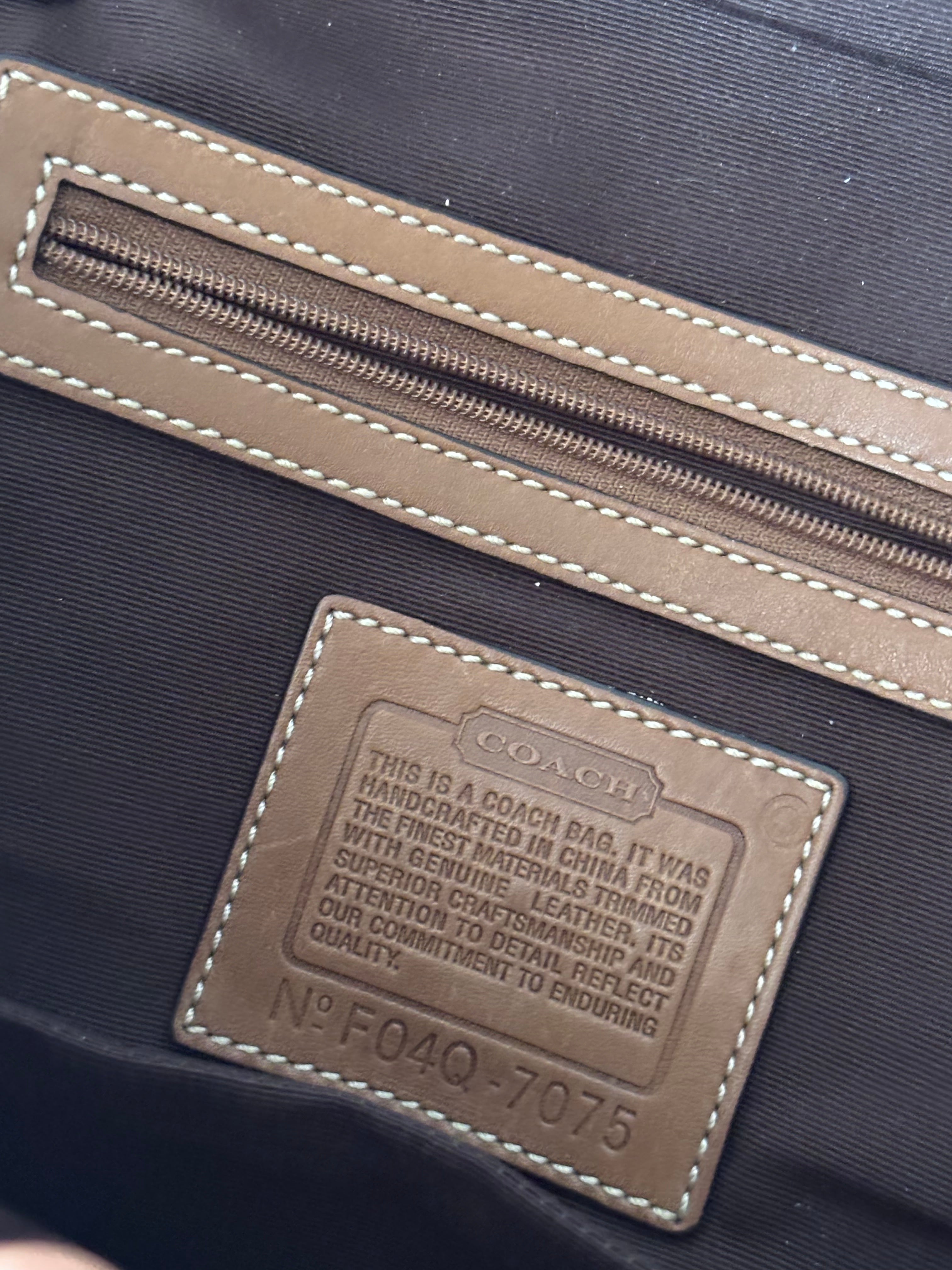 Vintage Coach Mini Brown Signature Canvas and Leather Shoulder Bag | 7075
