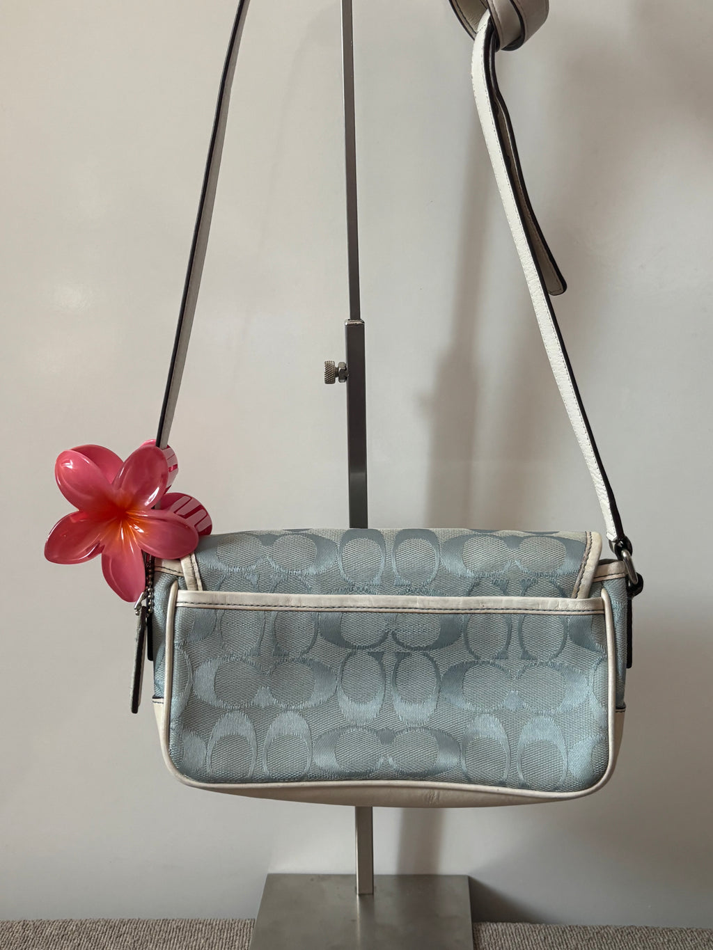 Rare Vintage Coach Blue Signature Crossbody Bag | 6844