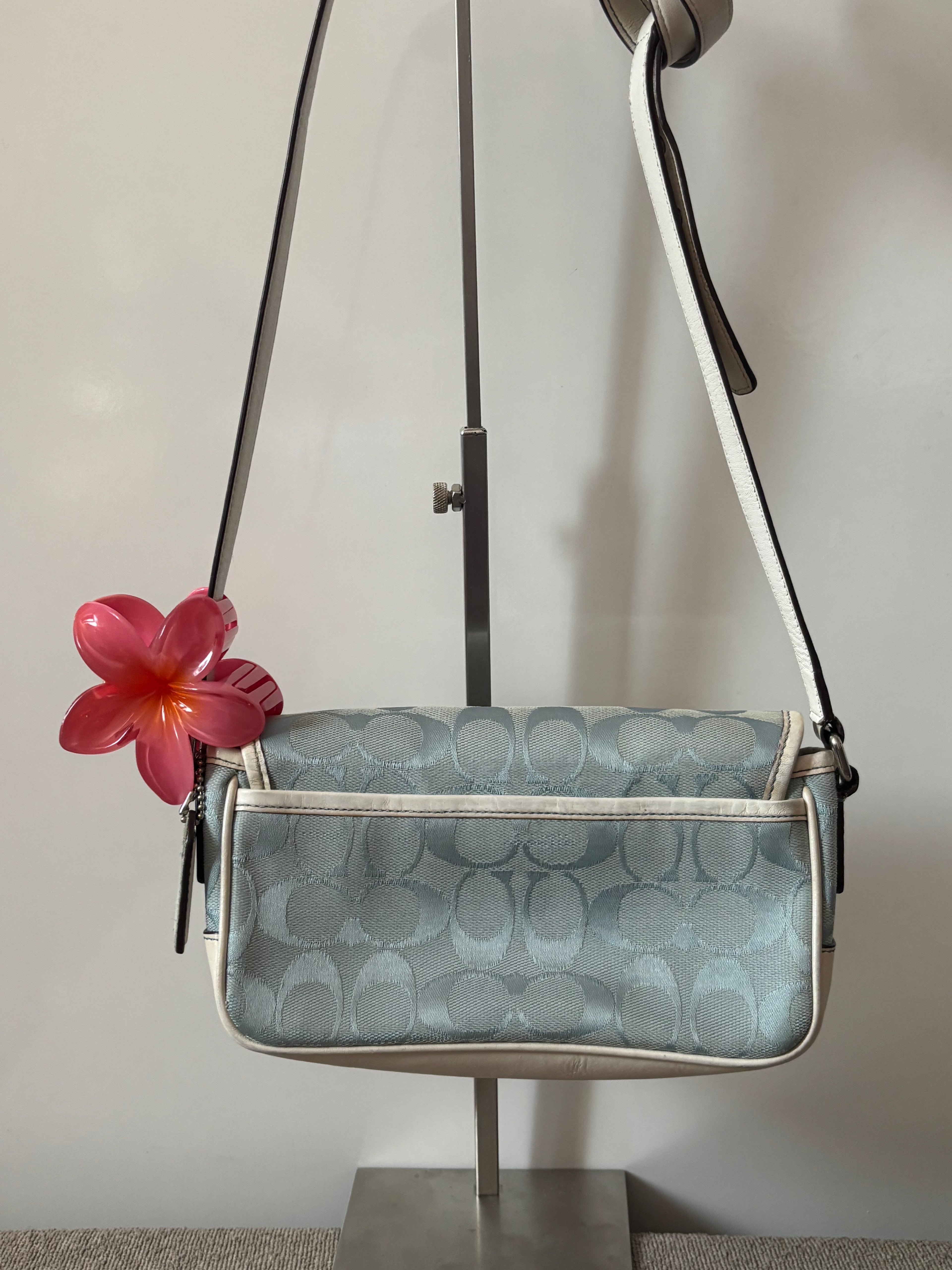 Rare Vintage Coach Blue Signature Crossbody Bag | 6844