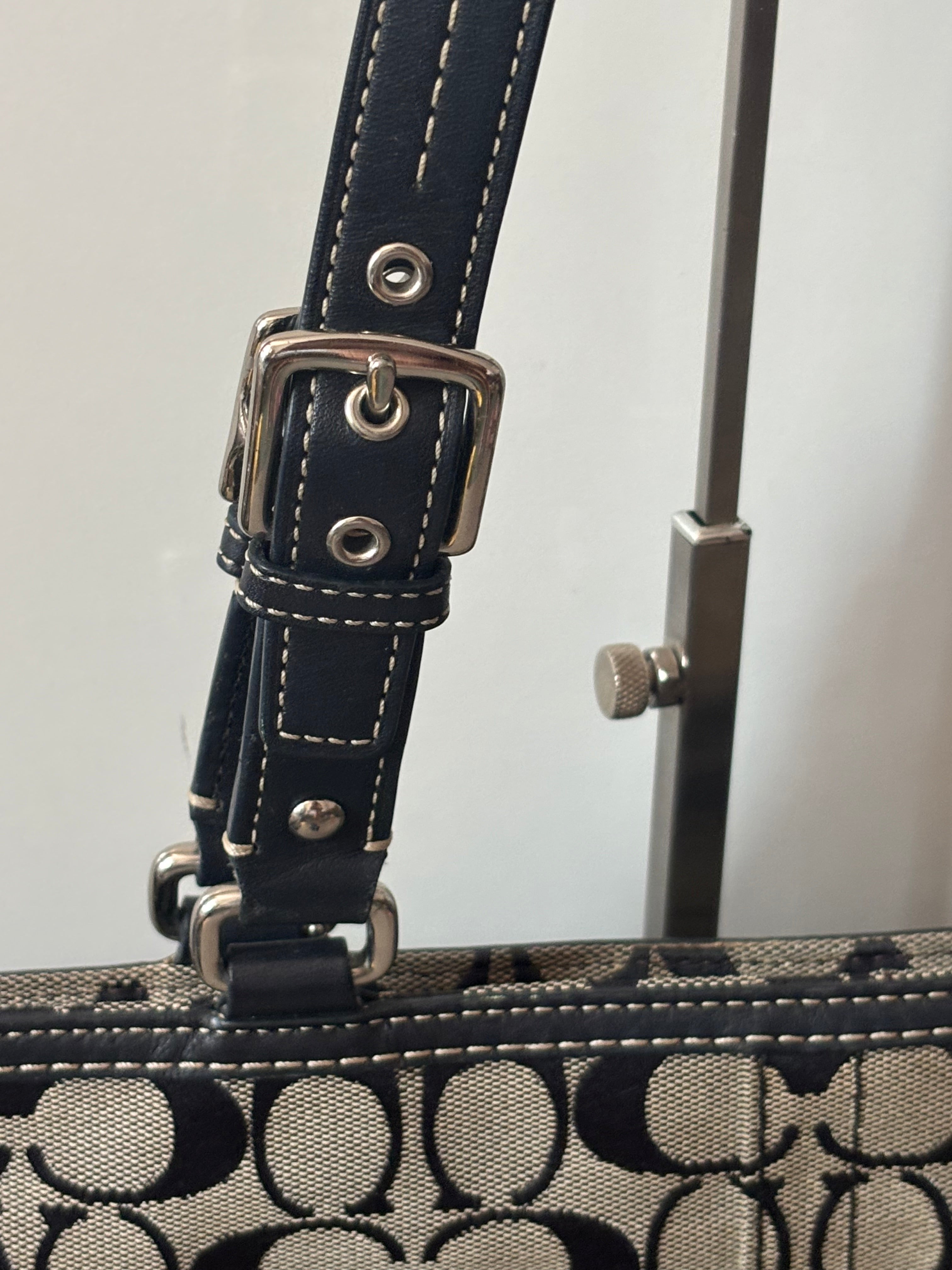 Vintage Coach Black Signature Tote Bag | 13063