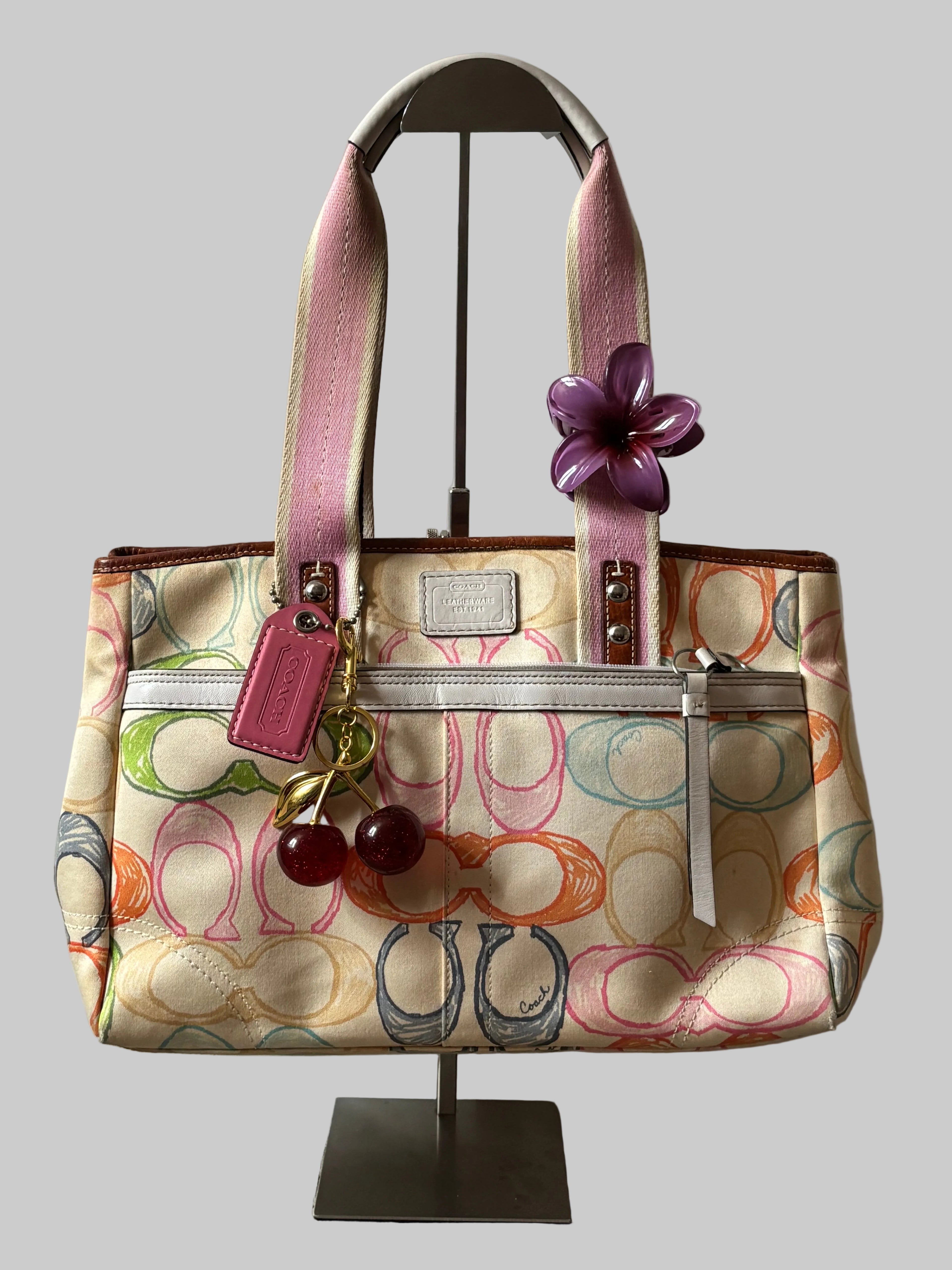 Vintage Scribble Coach Tasche Mehrfarbig